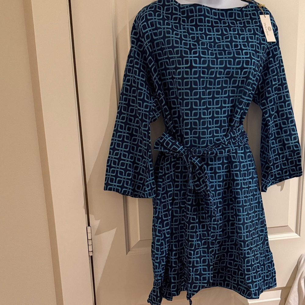 Helen Jon Chic Blue Geometric Swim Coverup